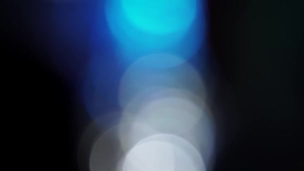 Bewegende Bokeh Defocus Wazig Knipperend Licht Zwarte Achtergrond — Stockvideo