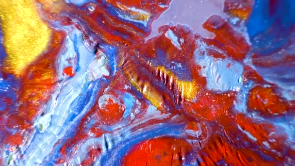 从流动的多色液体涂料中提取背景 — 图库视频影像