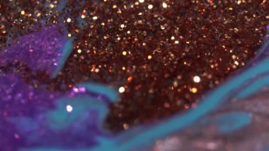 Çok renkli, hareketli sıvı boyaların soyut arkaplanı. Makro çekim