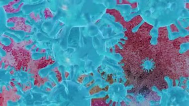 Virüsün molekülleri rastgele hareket ediyor. 3 Boyutlu Canlandırma