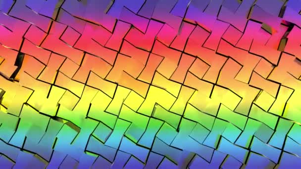 Representación 3D de una superficie texturizada en movimiento, fondo de color abstracto. Movimiento de bucle — Vídeo de stock