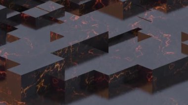 Hareketli desenli bir yüzey, soyut renk arkaplanının 3 boyutlu görüntüsü. Döngü hareketi