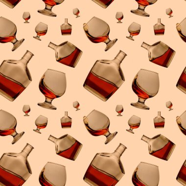 Bardakta ve şişede bir damla sıvı. Kusursuz desen.