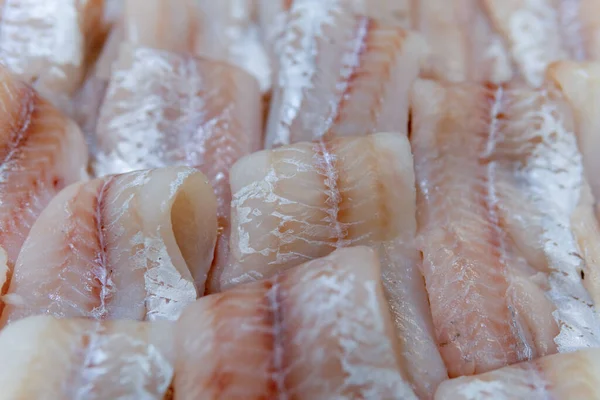 Filé Peixe Branco Gelo Supermercado — Fotografia de Stock