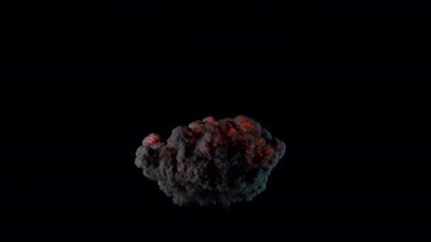 在透明的背景下模拟爆炸 3D渲染 Alpha通道 — 图库视频影像