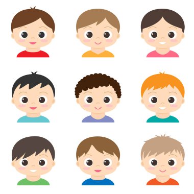 Vektör yakışıklı çocuk kümesi