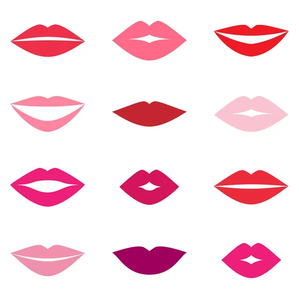 Different womens lips vector set — Stock Vector