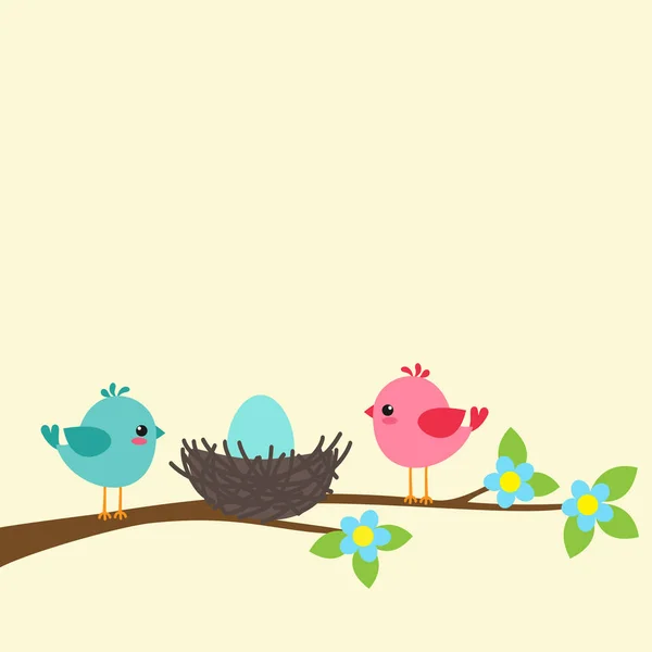 Famille d'oiseaux — Image vectorielle