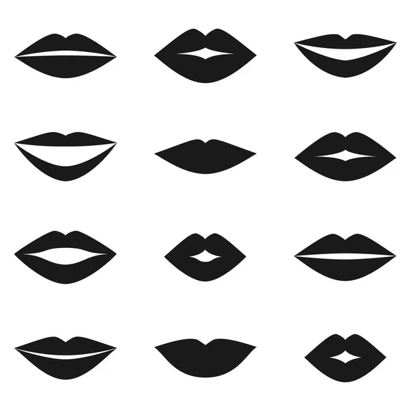 Ensemble vecteur lèvres différentes femmes — Image vectorielle