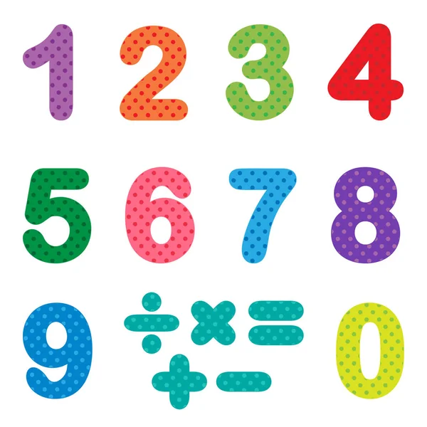 Nombres de zéro à neuf — Image vectorielle