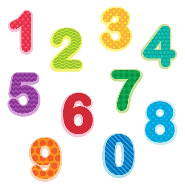 Conjunto de números de cero a nueve — Vector de stock