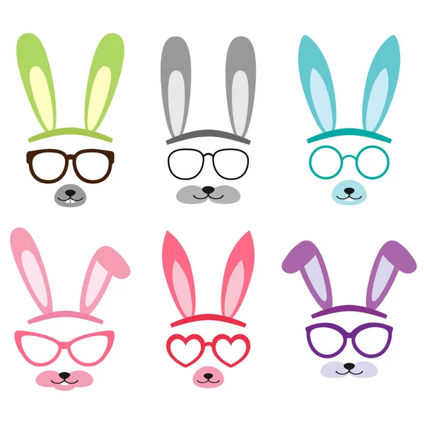 Set di orecchie da coniglio vettoriale dei cartoni animati — Vettoriale Stock