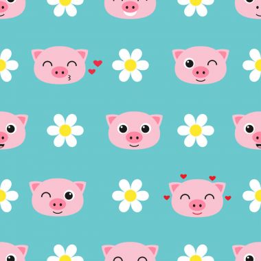 Vektör desen ile sevimli domuzcuklar