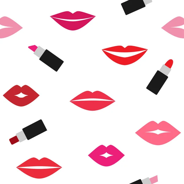 De naadloze patroon vector met lippen prints — Stockvector