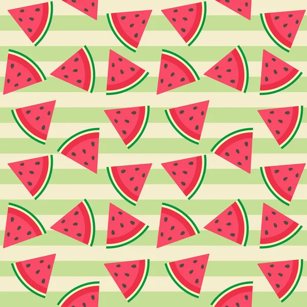 Schattig naadloze vector patroon met watermeloen — Stockvector