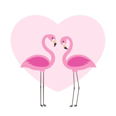 İki sevimli flamingolar aşık