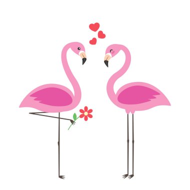 İki sevimli flamingolar aşık