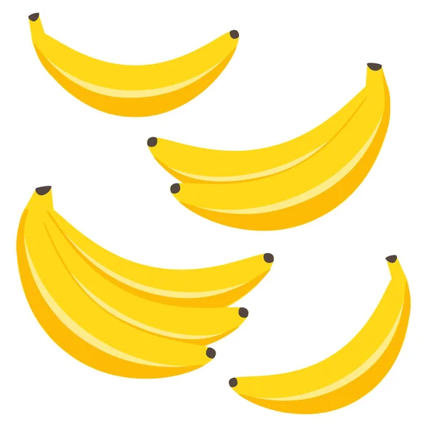 Conjunto vetorial de bananas amarelas — Vetor de Stock
