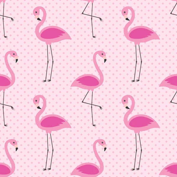 Padrão sem costura vetorial com flamingos —  Vetores de Stock