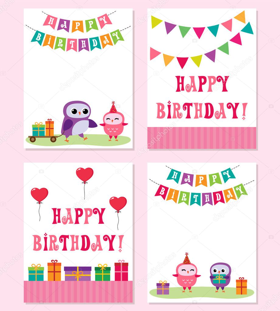Birthday cards with in pink color