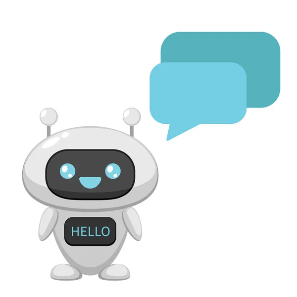 Netter Chatbot mit Sprechblase — Stockvektor