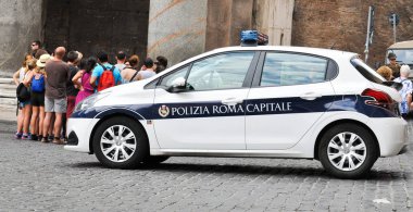 Police car in Rome, Italy clipart