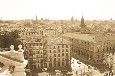 Madrid, İspanya'nın havadan görünümü 