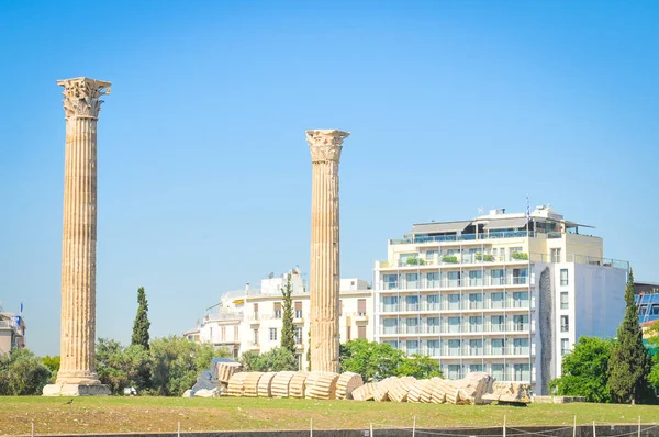 Tempel van de Olympische zeus in Athene, Griekenland — Stockfoto