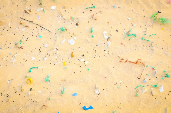 Pollution concept with plastic bits — Stock Photo, Image