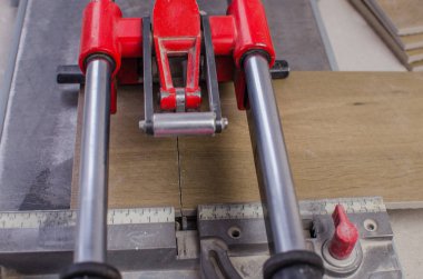 Seramik fayanslı ve cetvelli fayans kesicisi.