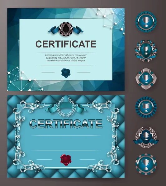 Modèle élégant de certificat, diplôme — Image vectorielle