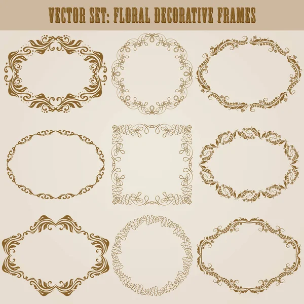 Vector set van gouden decoratieve randen, frame — Stockvector