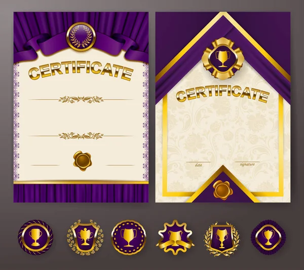 Elegante modello di certificato, diploma — Vettoriale Stock