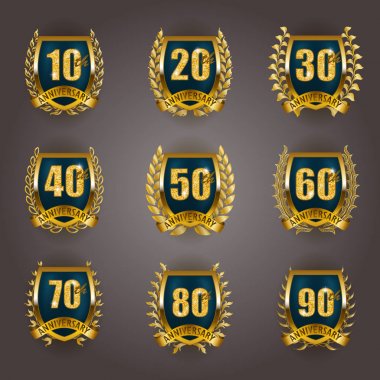 Altın yıldönümü rozetleri kümesi