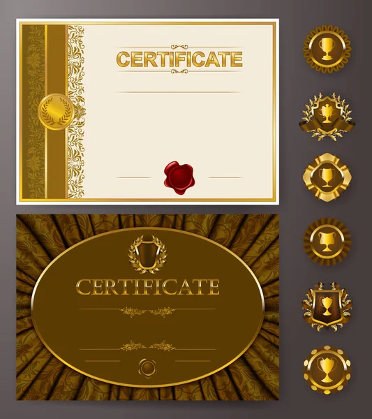 Modèle élégant de certificat, diplôme — Image vectorielle