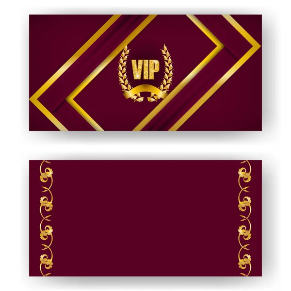 Ensemble de carte vip, invitation avec couronne de laurier — Image vectorielle