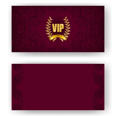VIP kartı seti, defne çelenkli davetiye