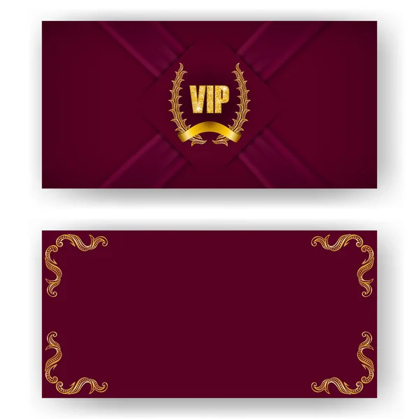 Ensemble de carte vip, invitation avec couronne de laurier — Image vectorielle
