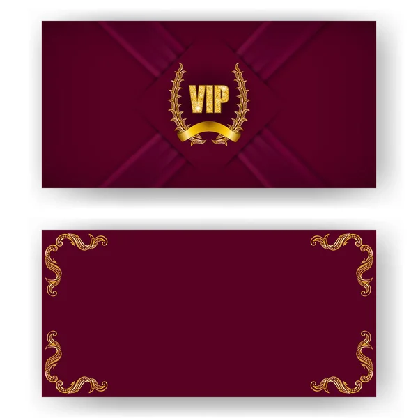 Conjunto de tarjeta vip, invitación con corona de laurel Ilustración de stock