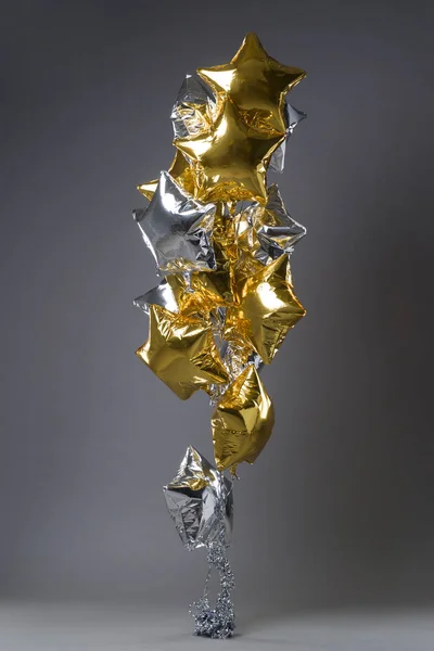Gold and silver holiday balloons — Stock Photo, Image