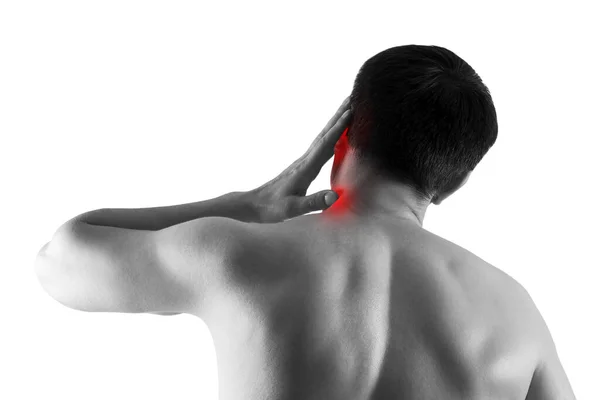 Dolor Cabeza Migraña Hombre Con Dolor Cabeza Aislado Sobre Fondo — Foto de Stock