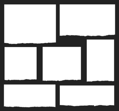 Siyah bir arka plan üzerinde yırtık kağıt vektör şekilleri