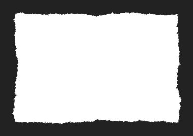 Kağıt beyaz dikdörtgen şekli vektör siyah bir arka plan üzerinde yırtılmış