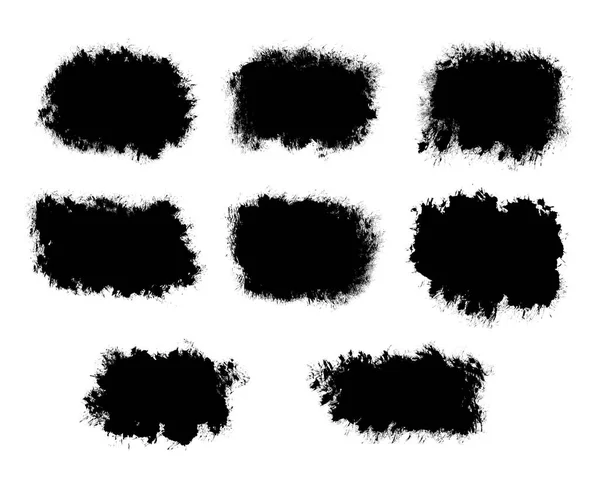 Abstraktní tvary postříkat černý inkoust izolovaných na bílém poza — Stock fotografie