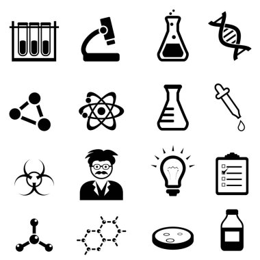 Kimya, biyoloji bilim Icon set