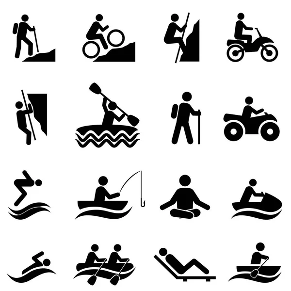 Leisure and recreational activities icons — Stock Vector