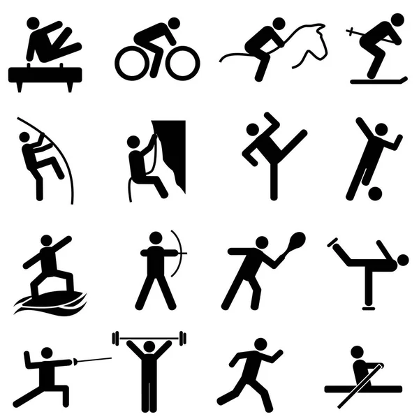 Sport och friidrott ikoner — Stock vektor