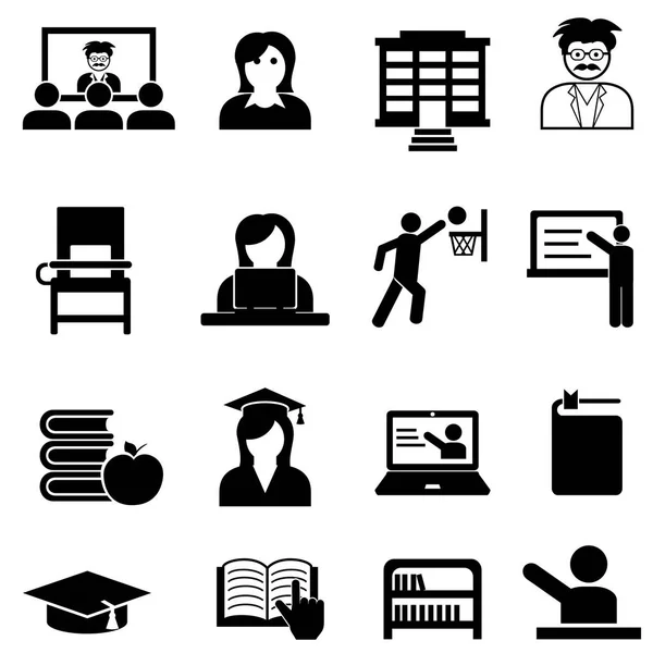 Conjunto de ícones da faculdade e da universidade — Vetor de Stock