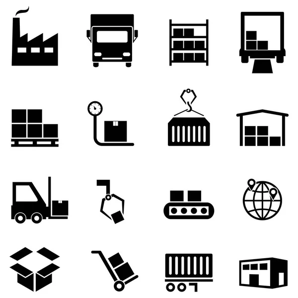 Logistics, distribution and warehouse icons Stock Vector