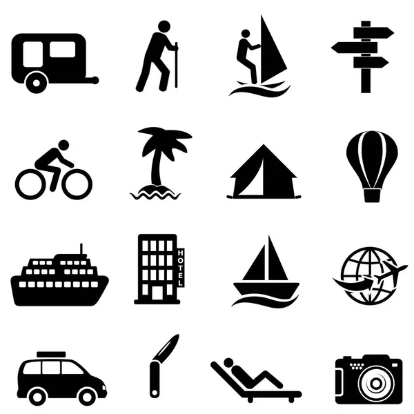 Ocio, recreación e iconos al aire libre — Vector de stock